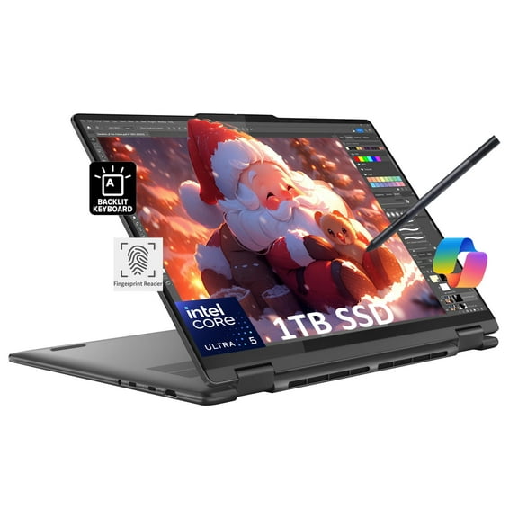 Lenovo Yoga 7 7i 2-in-1 Business Laptop (16" FHD+ Touchscreen, Intel Core Ultra 5 125U (Beat i7-1165G7), 16GB RAM, 1TB SSD, IST Pen) Backlit, Fingerprint, FHD IR Webcam, Win 11 Pro w/AI Copilot, Grey