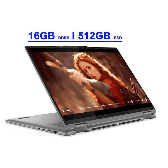Lenovo Yoga 7 Premium 2-in-1 Laptop 16" WUXGA IPS Touchscreen AMD 8-core Ryzen 7 8840HS 16GB DDR5 512GB SSD Backlit Fingerprint Wi-Fi6E FHD IR Privacy Camera Win11 Copilot AI PC