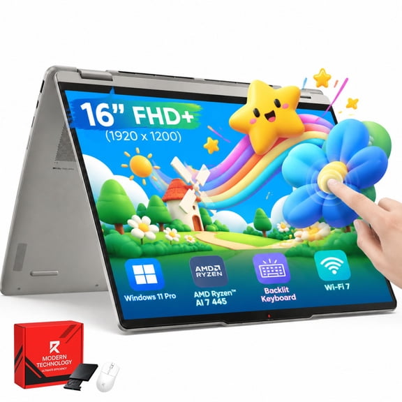 Lenovo Yoga 7a 16" Touchscreen Convertible Lifestyle Laptop, AMD Ryzen AI 7, 16GB RAM, 1TB SSD, Windows 11 Pro