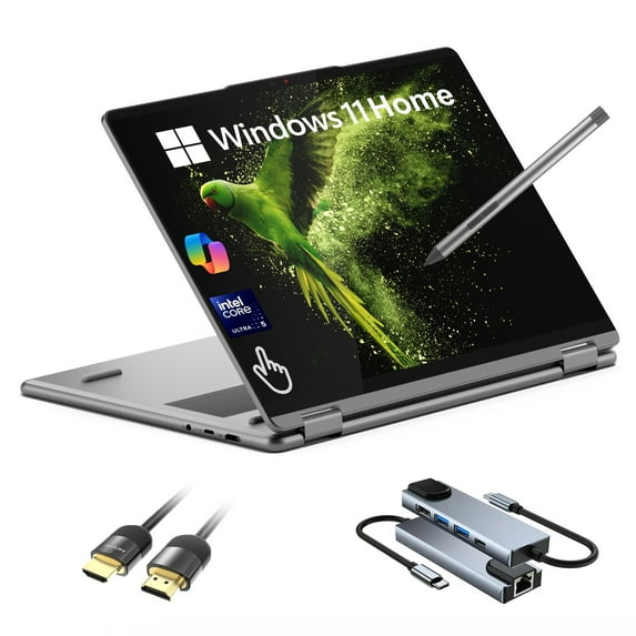 Lenovo Yoga 7i 16″ 2K Touchscreen 2-in-1 Laptop - Core Ultra 5, 16GB RAM, 512GB SSD, AI Copilot+ PC, WiFi 7, Thunderbolt 4, Fingerprint, w/Stylus Pen, HDMI Cable, 5 in 1 External Storage, Win 11 Home