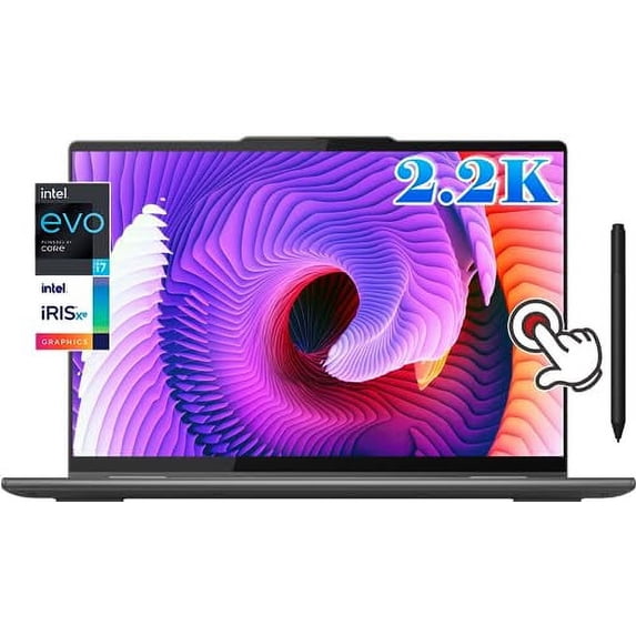 Lenovo Yoga 7i 2-in-1 14" 2.2K 16:10 Touchscreen 0.69" Slim Laptop Intel Evo 10-Core i7-1355U 2 x Thunderbolt Wi-Fi 6 Long Battery Life - 12H Win11 W/Stylus Pen (16GB RAM | 512GB PCIe SSD)