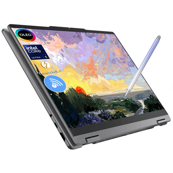 Lenovo Yoga 7i 2-in-1 14" 2K OLED Touchscreen Laptop, Intel Core Ultra 5 322, 16GB RAM, 1TB SSD, Copilot+ AI PC, WiFi 7, Thunderbolt 4, Fingerprint, Windows 11, W/Stylus Pen