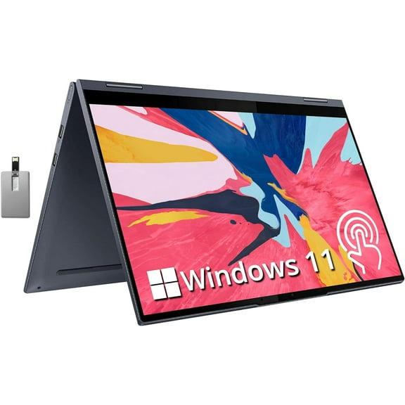Lenovo Yoga 7i 2-in-1 360° 15.6" Touch Screen Laptop, Intel Evo Platform Core i7 1165G7, 12GB RAM, 1TB PCIe SSD, Intel Iris Xe Graphics, Backlit Keyboard, Win 11, Dark Moss, 32GB USB Card