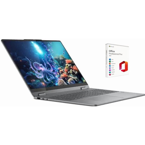 Lenovo Yoga 7i 2-in-1 Copilot+ PC 16" WUXGA Touchscreen Laptop|Intel Core Ultra 5|Intel Arc Graphics|Fingerprint|Backlit| 16GB RAM DDR5 | 512GB SSD | Windows 11 Pro | Bundle with Office 2021