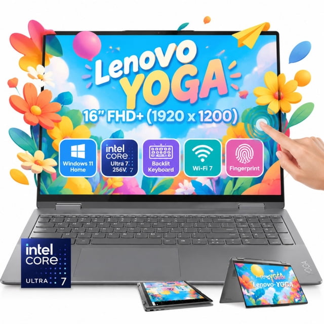 Lenovo Yoga 7i 2-in-1 Portable Touch Laptop, Intel Ultra 7 256V, 16GB ...