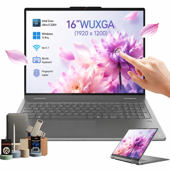 Lenovo Yoga 7i 2-in-1 Touchscreen Laptop, Intel Core Ultra 5 226V, 16GB RAM, 1TB SSD, 16" WUXGA IPS Touch, Copilot Key, Backlit KB, Wi-Fi 7, Windows 11 Pro