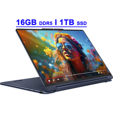 Lenovo Yoga 9 Premium Copilot AI 2-in-1 Laptop 14" 2.8K OLED 120Hz Touch (100% DCI-P3) Intel 16-core Ultra 7 155H (Up to 11 TOPS) 16GB DDR5 1TB SSD Backlit Fingerprint 5MP IR Privacy Camera Pen Win11
