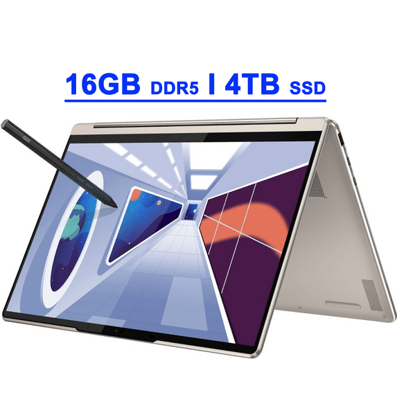 Lenovo Yoga 9i 14 Premium 2-in-1 Laptop 14" 2.8K OLED Touch (Glossy, 100% DCI-P3, 90Hz, Eyesafe, HDR 500) Intel 12-Core i7-1360P 16GB DDR5 4TB SSD Backlit Fingerprint Thunderbolt4 Pen Win11 Oatmeal
