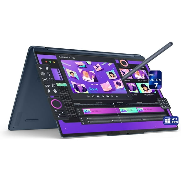 Lenovo Yoga 9i 2-in-1 Copilot+ Laptop, Intel Ultra 7-258V, 32 GB LPDDR5x RAM, 1 TB PCIe SSD, 14" 3K (2880x1800) Oled Touchscreen Display, Intel Arc Graphics, Backlit Keyboard, W11 Pro, Cosmic Blue