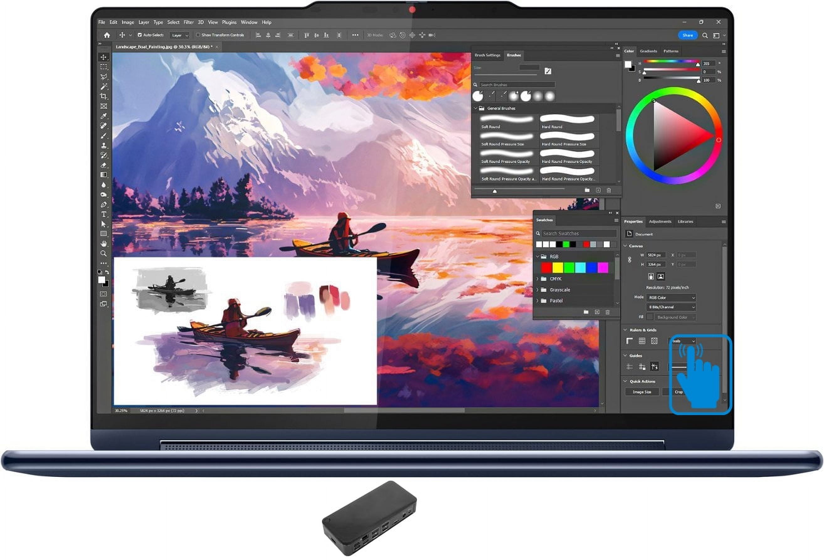 Lenovo Yoga 9i Home/Business 2-in-1 Laptop (Intel Ultra 7-155H 16-Core, 14.0in 120 Hz Touch 2.8K (2880x1800), Intel Arc, 16GB LPDDR5X 7466MHz RAM, Win 11 Home) with USB-C Dock