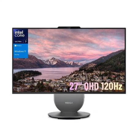 Lenovo Yoga AIO Premium All-in-One Desktop, 27" QHD 120Hz, Intel Core Ultra 7 255H, 16GB RAM, 1TB SSD, Windows 11 Home