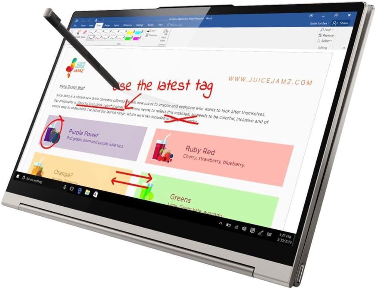 Open Box Lenovo - Yoga C940 2-in-1 14" 4K Ultra HD Touch-Screen Laptop - Intel Core i7 - 16GB Memory - 512GB SSD - Mica 81Q90041US Tablet PC Computer