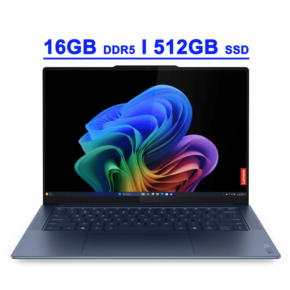 Lenovo Yoga Slim 7 Premium Business Laptop 14.5" 3K OLED Touch (100% DCI-P3 1000nits HDR Peak) Qualcomm 12-core Snapdragon X Elite (Up to 45 TOPS) 16GB DDR5 512GB SSD Win11 Copilot AI