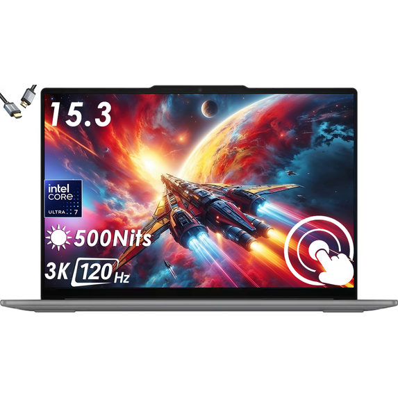 Lenovo Yoga Slim 7i Aura Edition, AI Laptop, Copilot+ PC, 15.3" 3K Touchscreen, Ultra 7 256V, 16GB Ram, 1TB Ssd, 22Hour Battery, Thin & Light Creator Laptop for Design, Office, Win11 Home W/HDMI