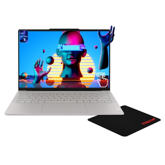 Lenovo Yoga Slim 7i Ultra Aura Edition Laptop, Intel Ultra 7-355, 32 GB LPDDR5X RAM, 2 TB PCIe SSD, 14" 3K (2880x1800) Touchscreen, Intel Graphics, Backlit Keyboard, W11 Pro, Seashell+Traix Mousepad
