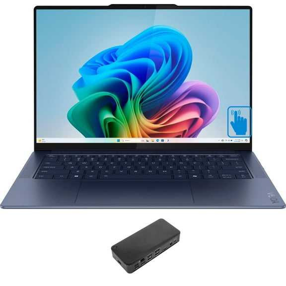 Lenovo Yoga Slim 7x Home/Entertainment Laptop (Snapdragon X Elite X1E-78-100 12-Core, 14.5, 60 Hz Touch 2944x1840, 16GB LPDDR5X MHz RAM, 512GB M.2 2242 PCIe SSD, Win 11 Pro) with USB-C Dock