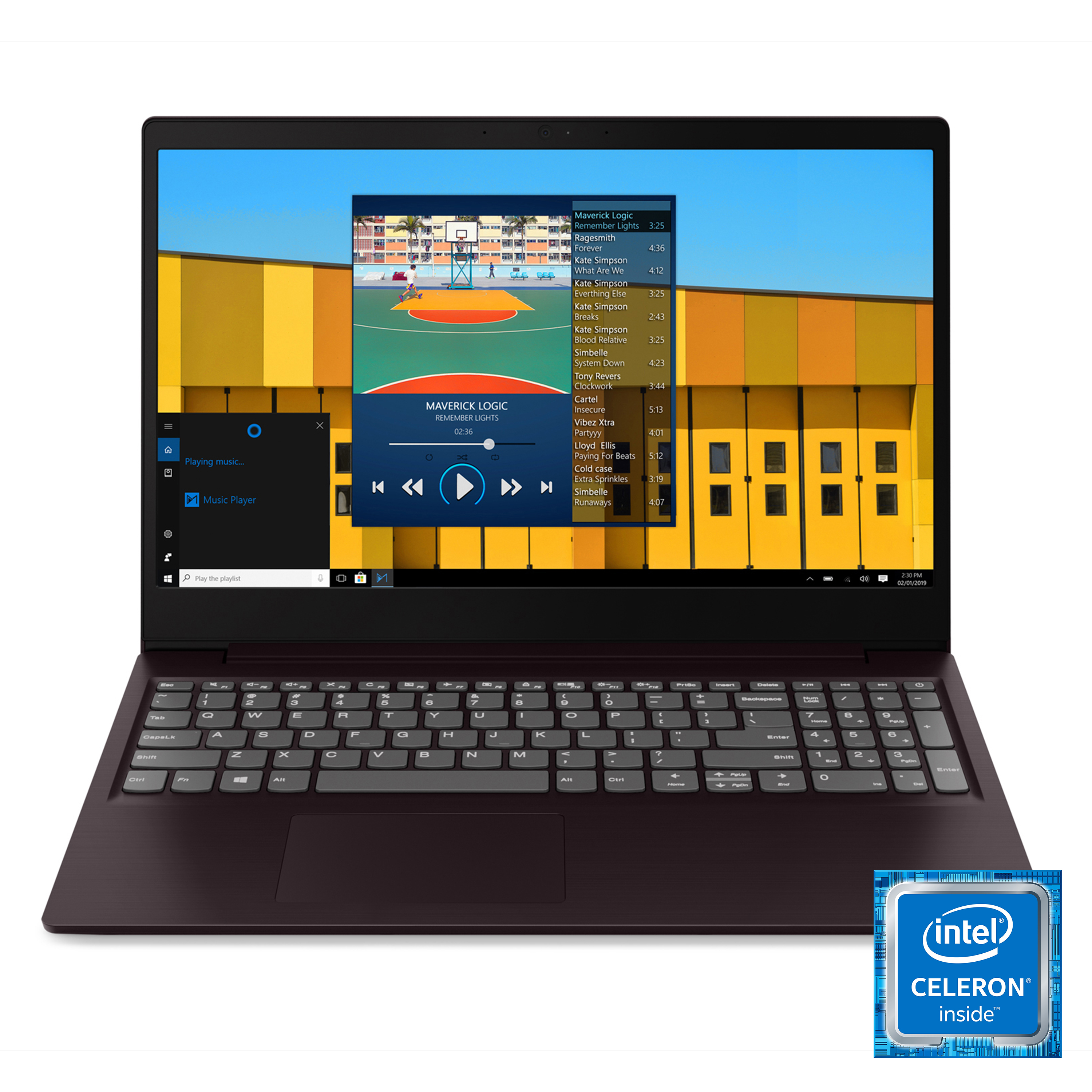 Lenovo ideapad S145 15.6" Laptop, Intel Celeron 4205U Dual-Core Processor, 4GB Memory, 128GB Solid State Drive, Windows 10 - Dark Orchid - 81MV00MAUS - image 1 of 14