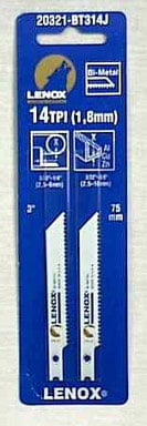 Lenox 3 in. Bi-Metal U-Shank Jig Saw Blade 14 TPI 2 pk - Case Of: 1; Each Pack Qty: 2; Total Items Qty: 2