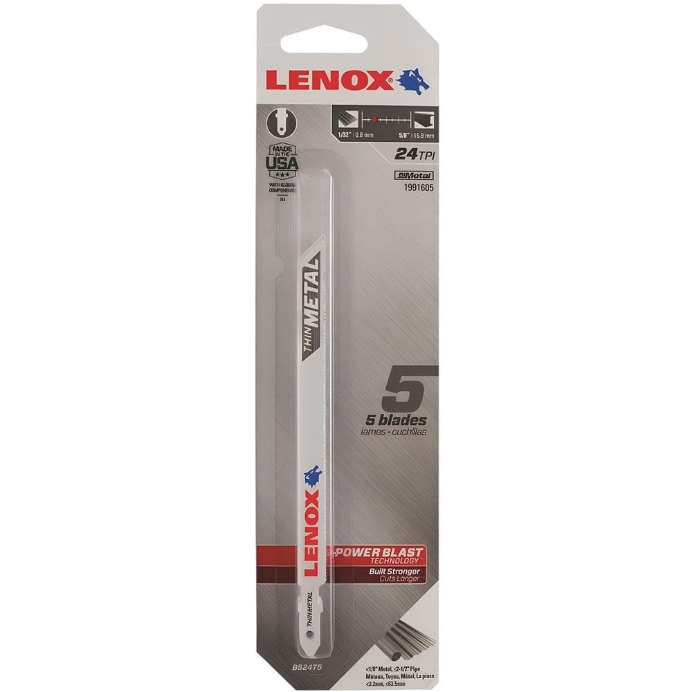 Lenox Lnx 3 Pk 5 1/4In T Shank Jigsaw Blade