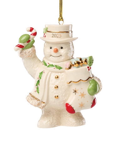 Lenox 2025 Snowman with Stocking Ornament