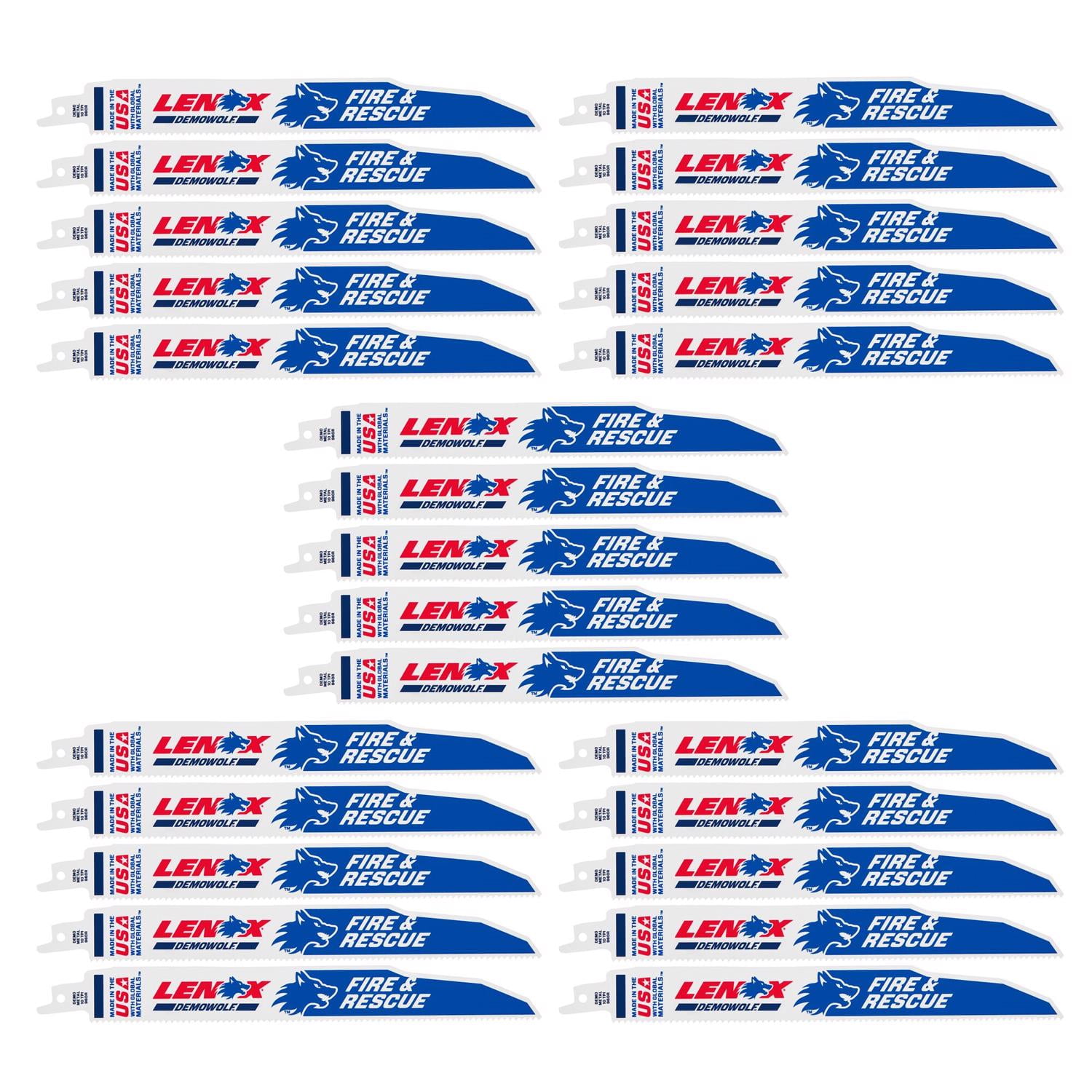Lenox DEMOWOLF WAVE EDGE Reciprocating Saw Blades, 25/ Pk
