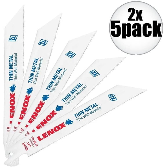 Lenox 20568-624R 5 Pack 6" 24 TPI Metal Reciprocating Blades