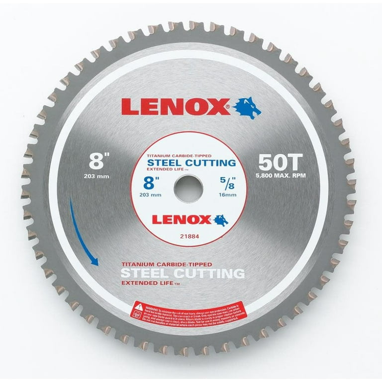 Lenox 21884ST800050CT 8 (203mm) 50 Tooth Count Metal Cutting Circular Saw  Blade For Steel