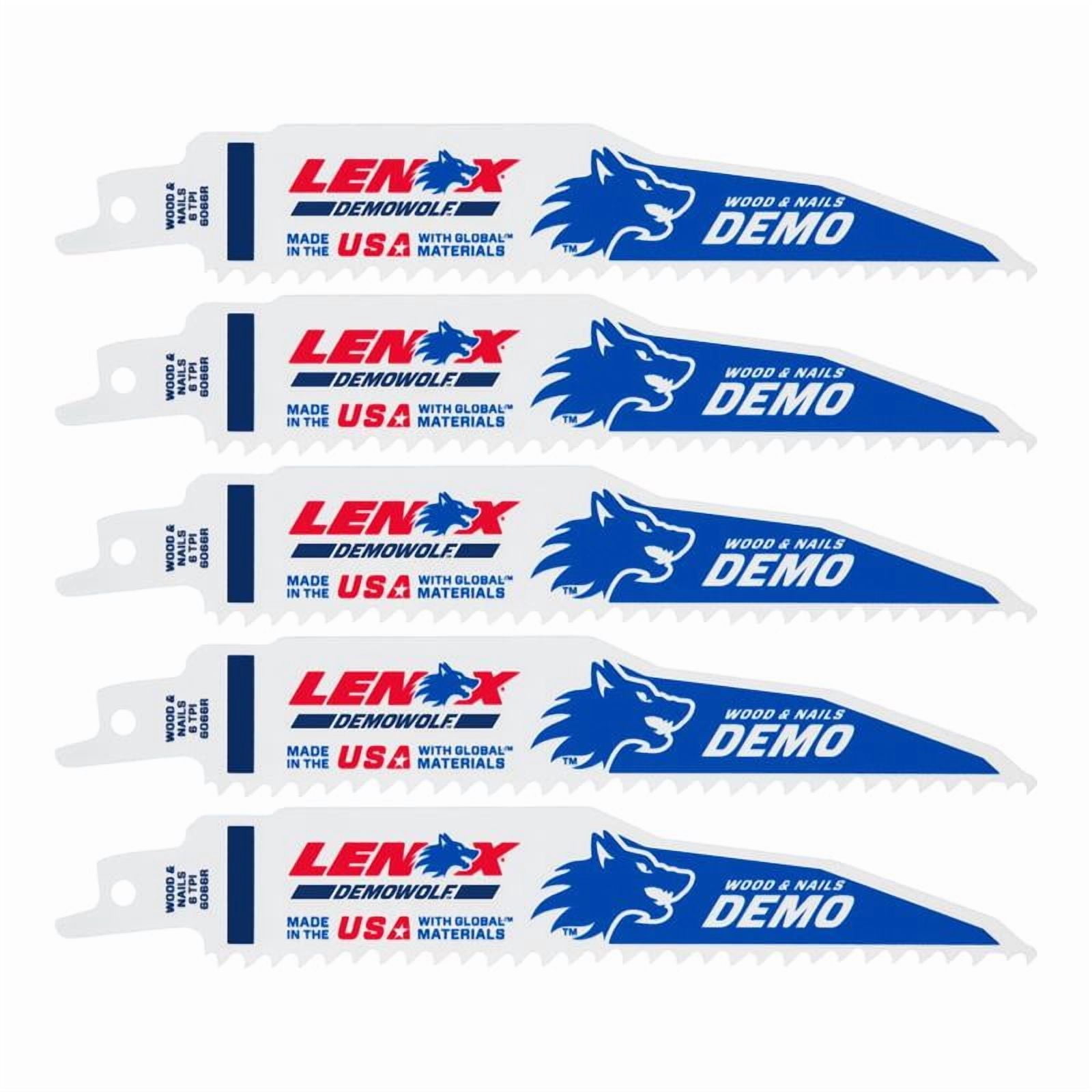 Lenox 6 in. Bi-Metal Reciprocating Saw Blade 6 TPI 5 pk