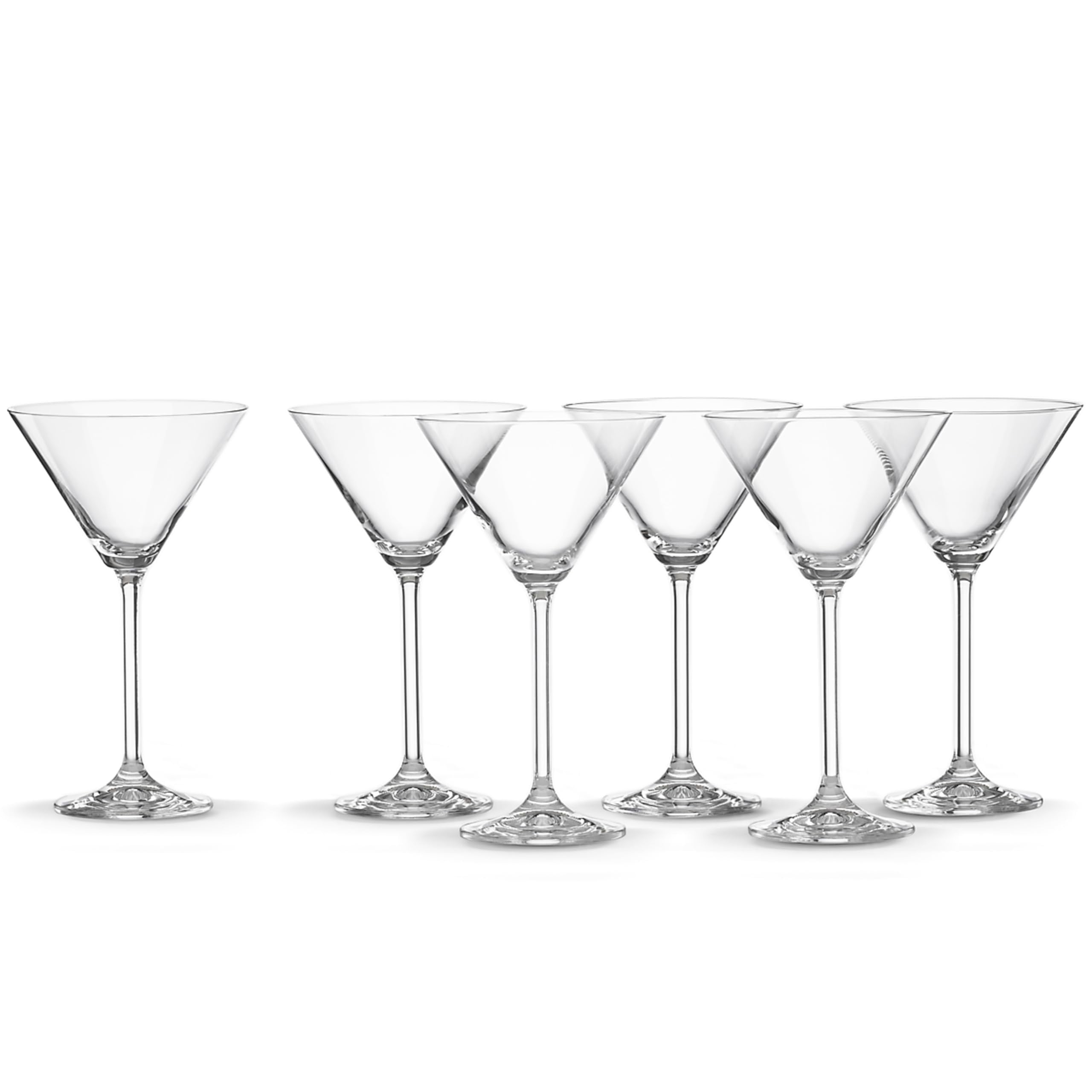 Elegant Clear European Glass Martini Set, 7" Tall