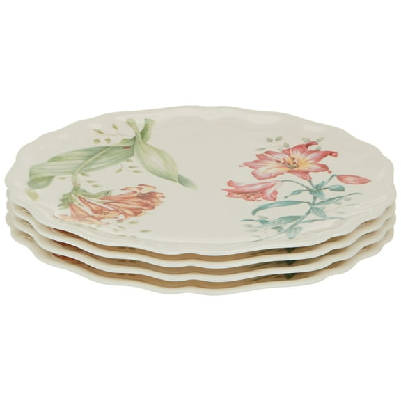 Lenox 856372 Butterfly Meadow Melamine Accent Plates, 9 inches, White
