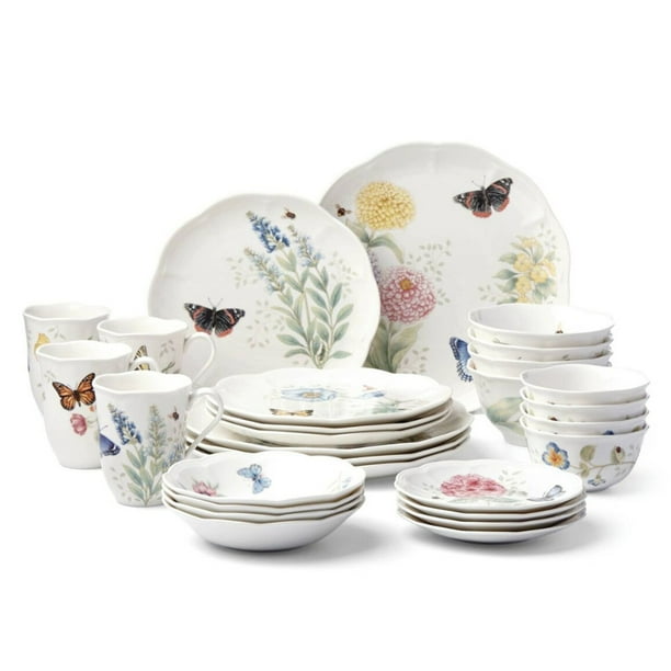 Lenox 865075 28 Piece Butterfly Meadow Classic Dinnerware Set