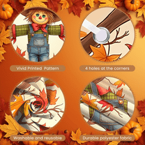 Decorative Design Autumn Banner Scarecrow Pumpkin Fall Leaves for Outdoor Decor Seasonal Celebration Wall Hanging