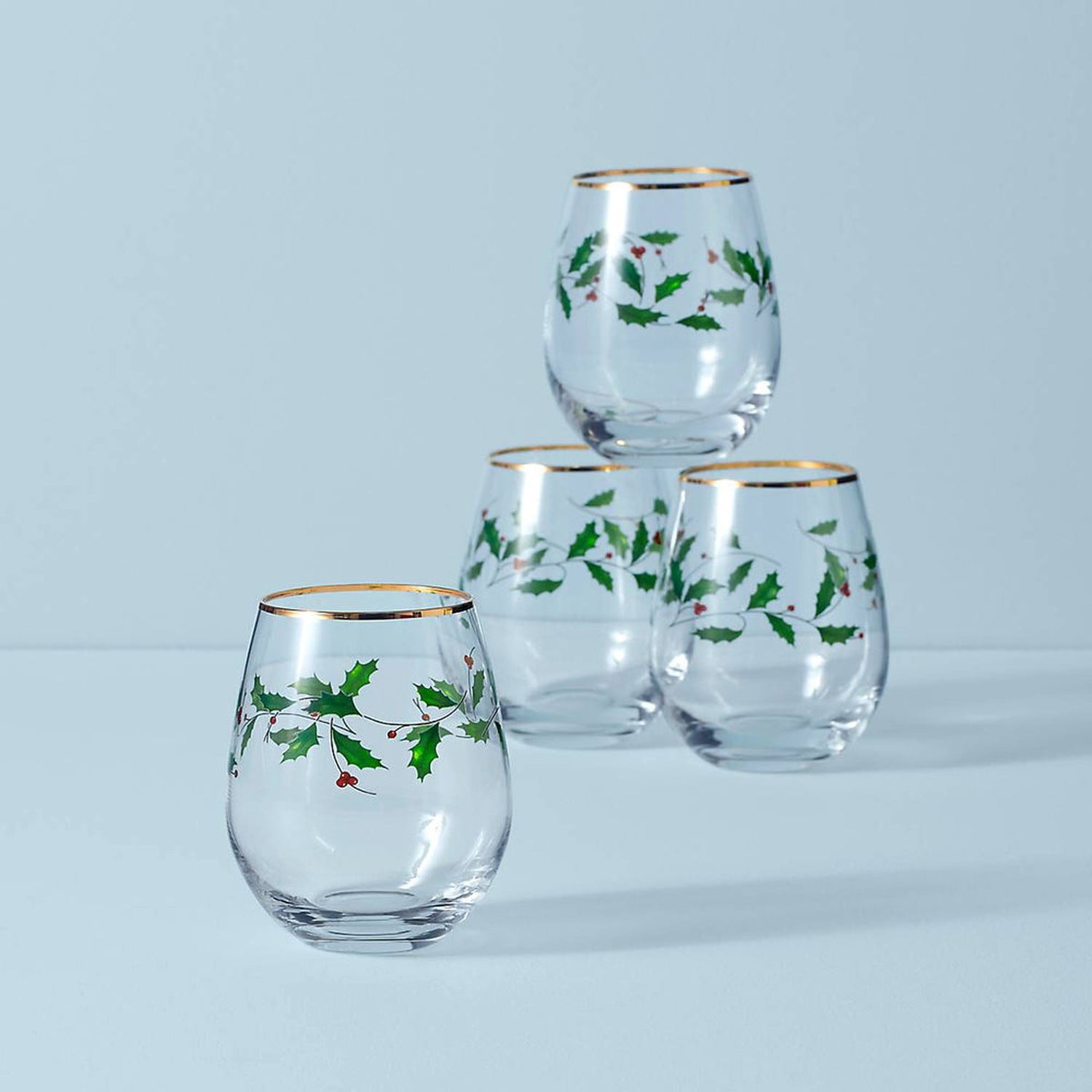Lenox Holiday Stemless Wine Glass, Set of 4