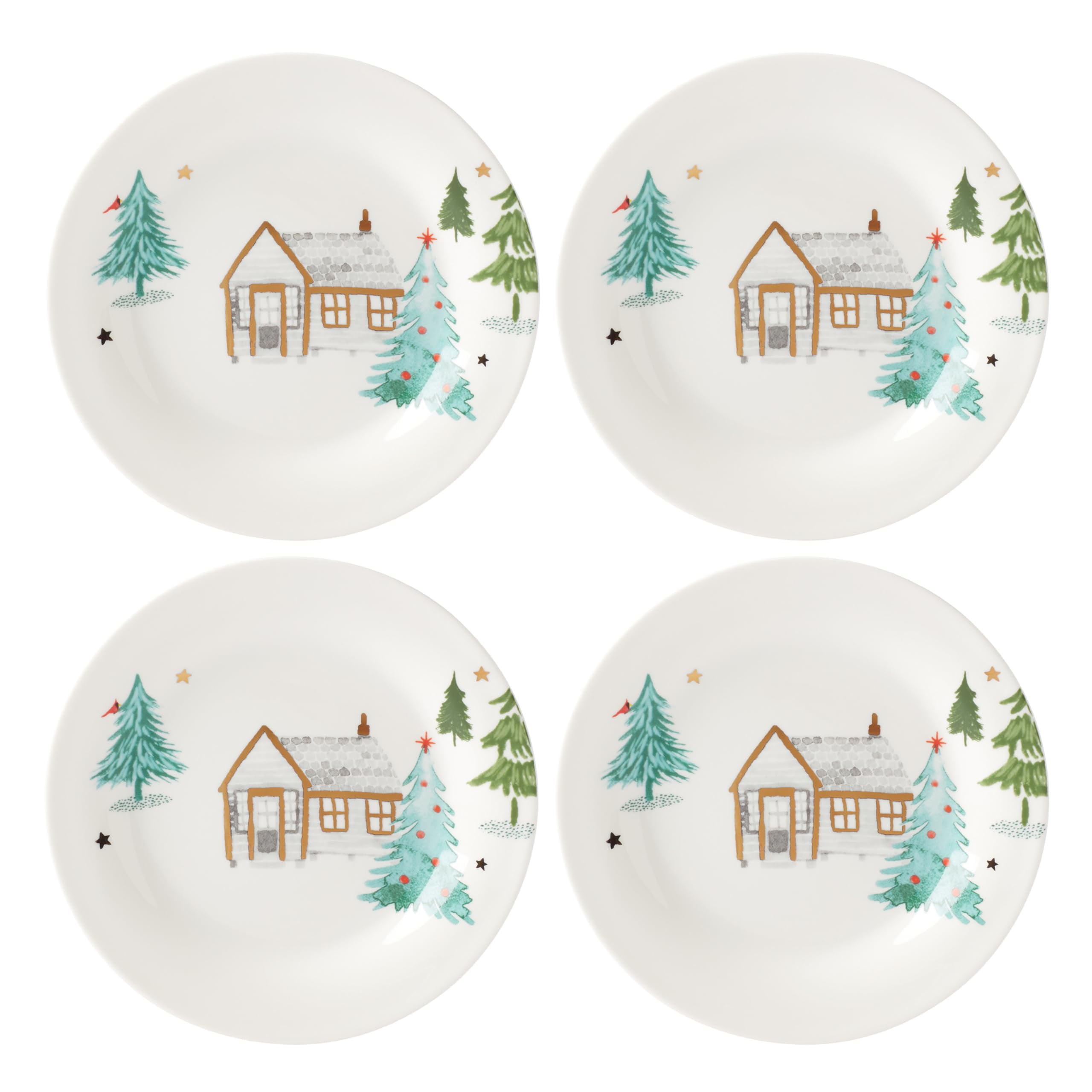 Lenox 890753 Balsam Lane 4-Piece Tidbit Plate Set