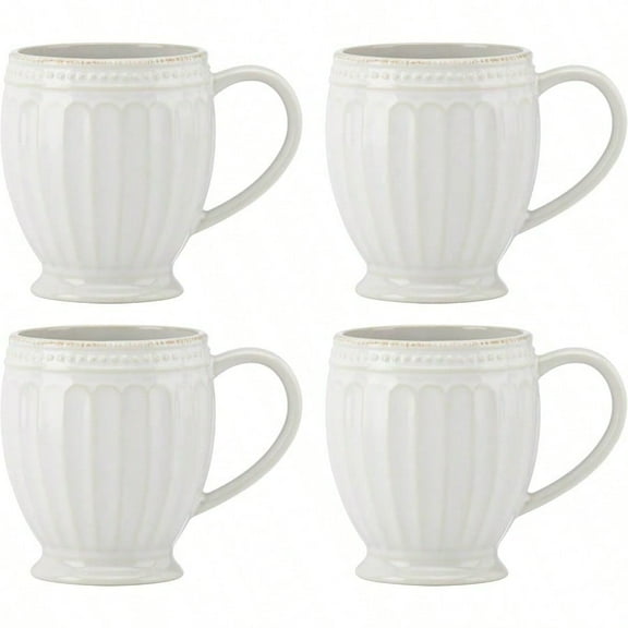 Lenox 895722 French Perle Groove Mugs Set Of 4