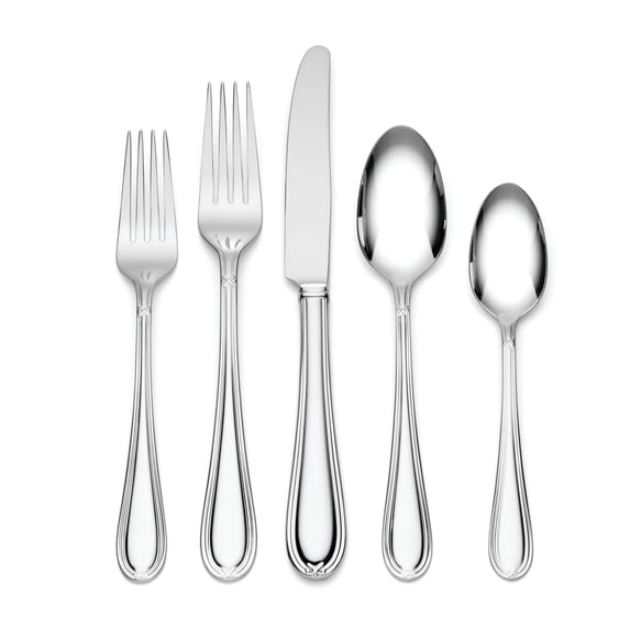 Lenox Ashbridge 80-Piece Flatware Set, metallic silver 18/10 stainless steel utensils