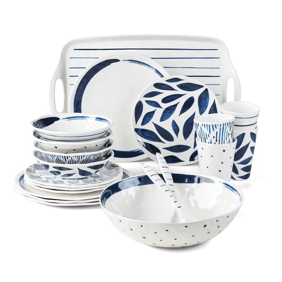 Lenox Blue Bay Melamine 20-Piece Dishwasher Safe Melamine Dinnerware Set (Service for 4)