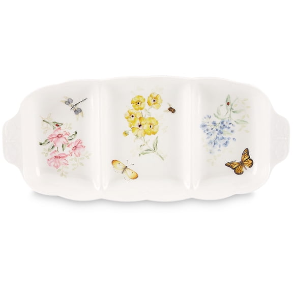 Lenox Butterfly Meadow 3 Part Divided Serving Tray