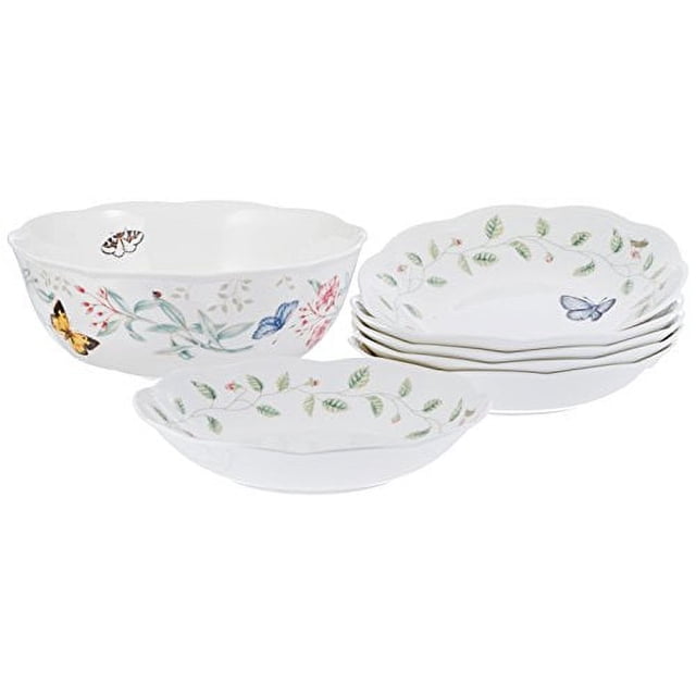 Lenox Butterfly Meadow Porcelain Dinnerware, 7-Piece Bowl Set - Walmart.com