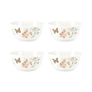Lenox Butterfly Meadow Melamine 10 oz Round White Melamine Tableware Bowl 4 Count