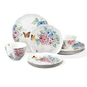 Lenox Butterfly Meadow Hydrangea 12-Piece Ceramic Porcelain Dinnerware Set Service for 4