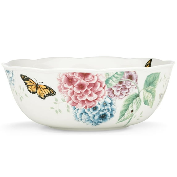 Lenox Butterfly Meadow Hydrangea Serving Bowl, White