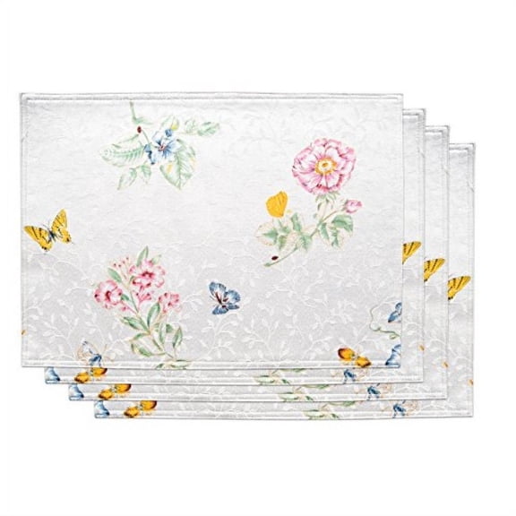 Lenox Butterfly Meadow Jacquard Damask Placemats (Set Of 4) 18x13"