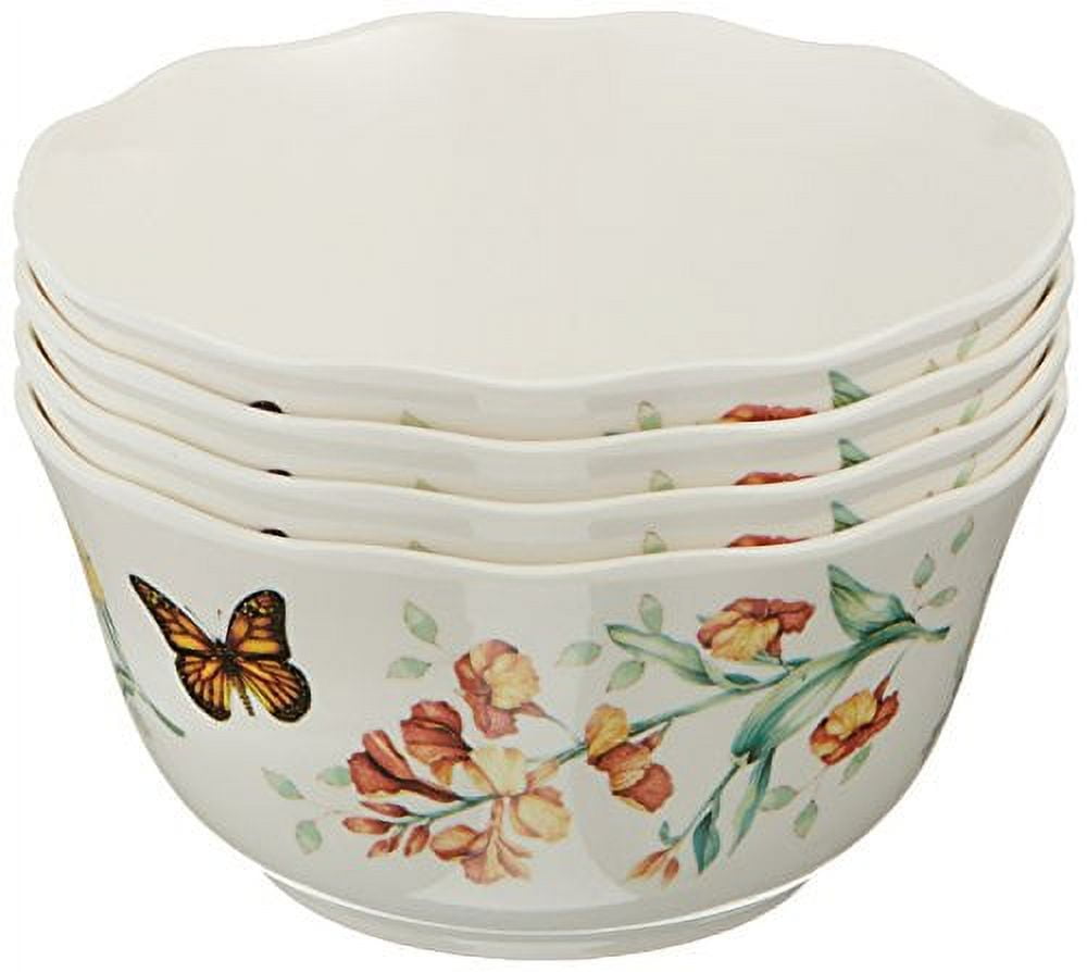 Butterfly Meadow Multicolor Melamine Cereal Bowls Set of 4