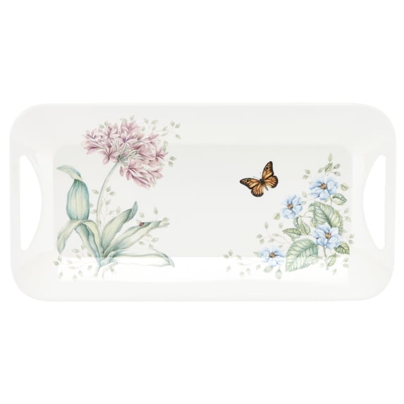 Lenox Butterfly Meadow Melamine Floral Melamine 15.25" x 10" Hors d'Oeuvres Serving Tray