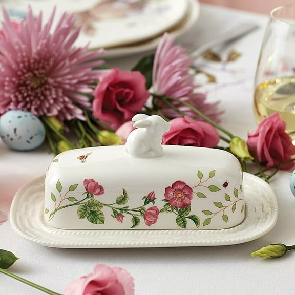 Lenox Butterfly Meadow with Bunny Butter Dish ~~ NEW ~~
