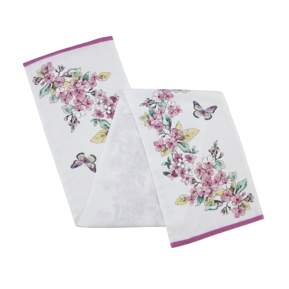 Lenox Butterfly Meadows Floral Table Runner 14X72-Inches