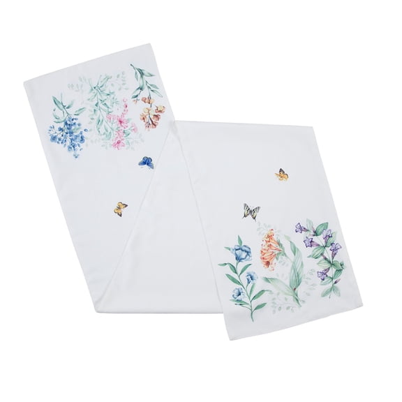 Lenox Butterfly Meadow Garden Table Runner, Multicolor, 14"W x 72"L