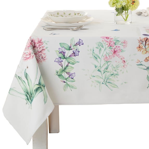 Lenox Butterfly Meadow Garden Tablecloth, Multicolor, 60"W x 120"L