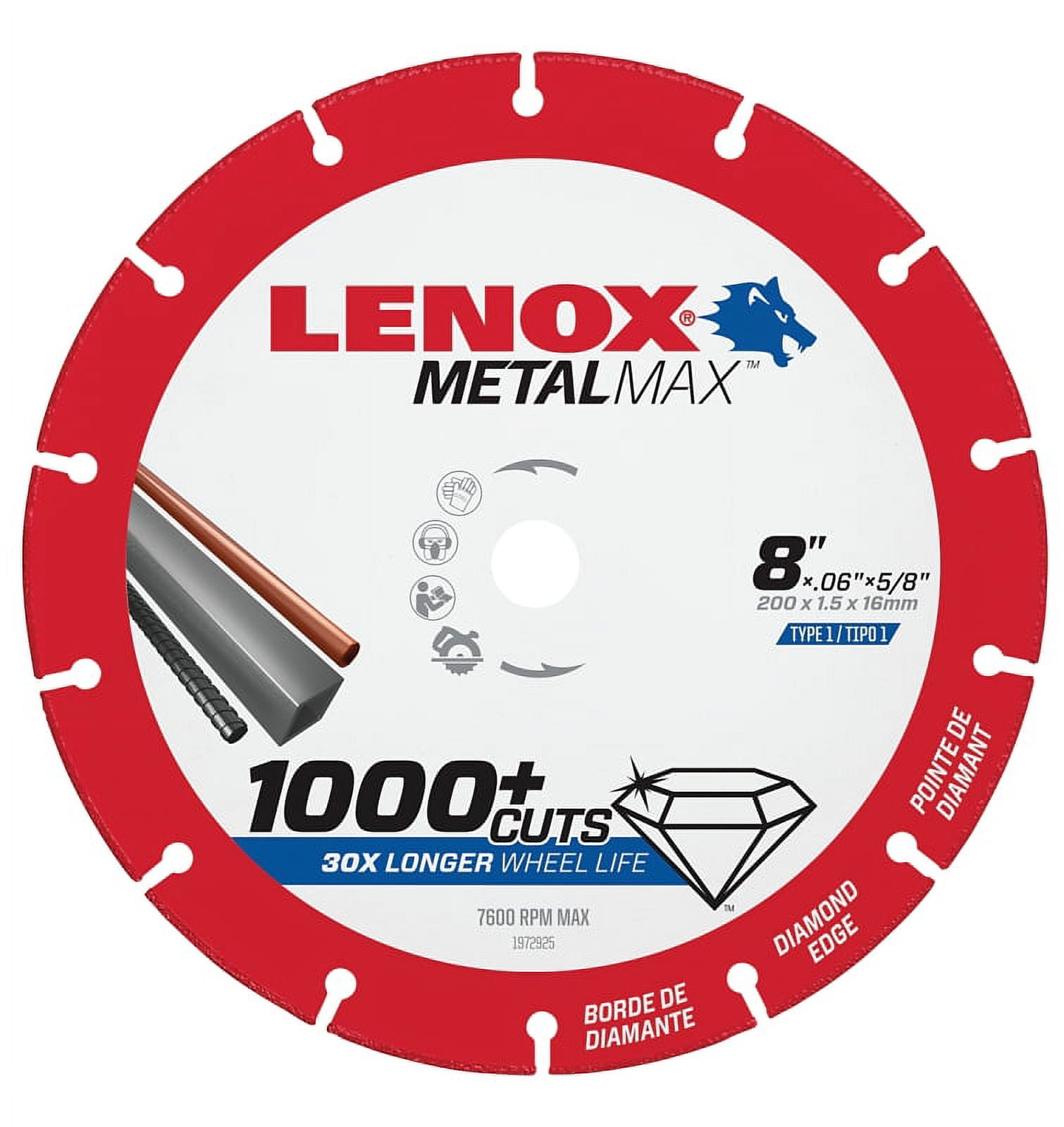 "Lenox Circular Saw Blade,8""x.060""x5/8"",7600rpm 1972925"